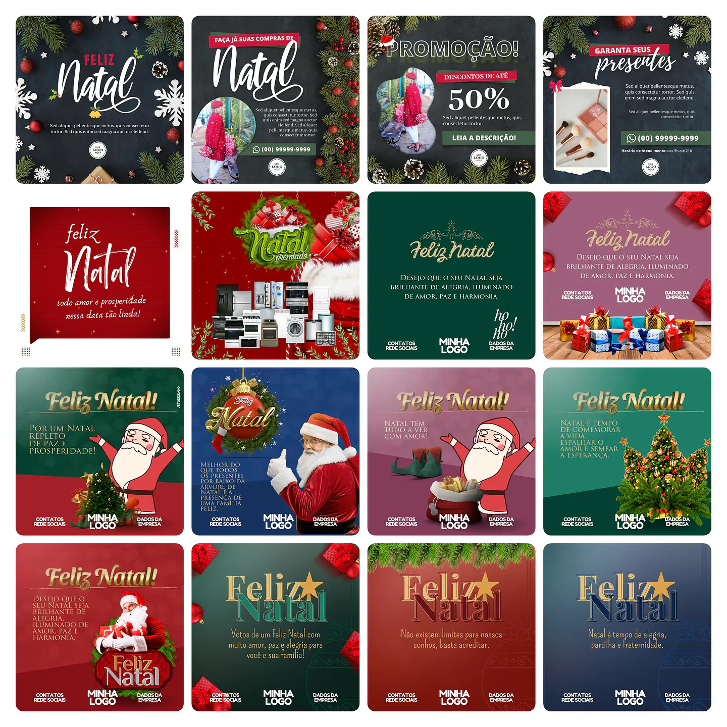 Pack Canva Natal Templates Editável 108 Artes + Bônus 6