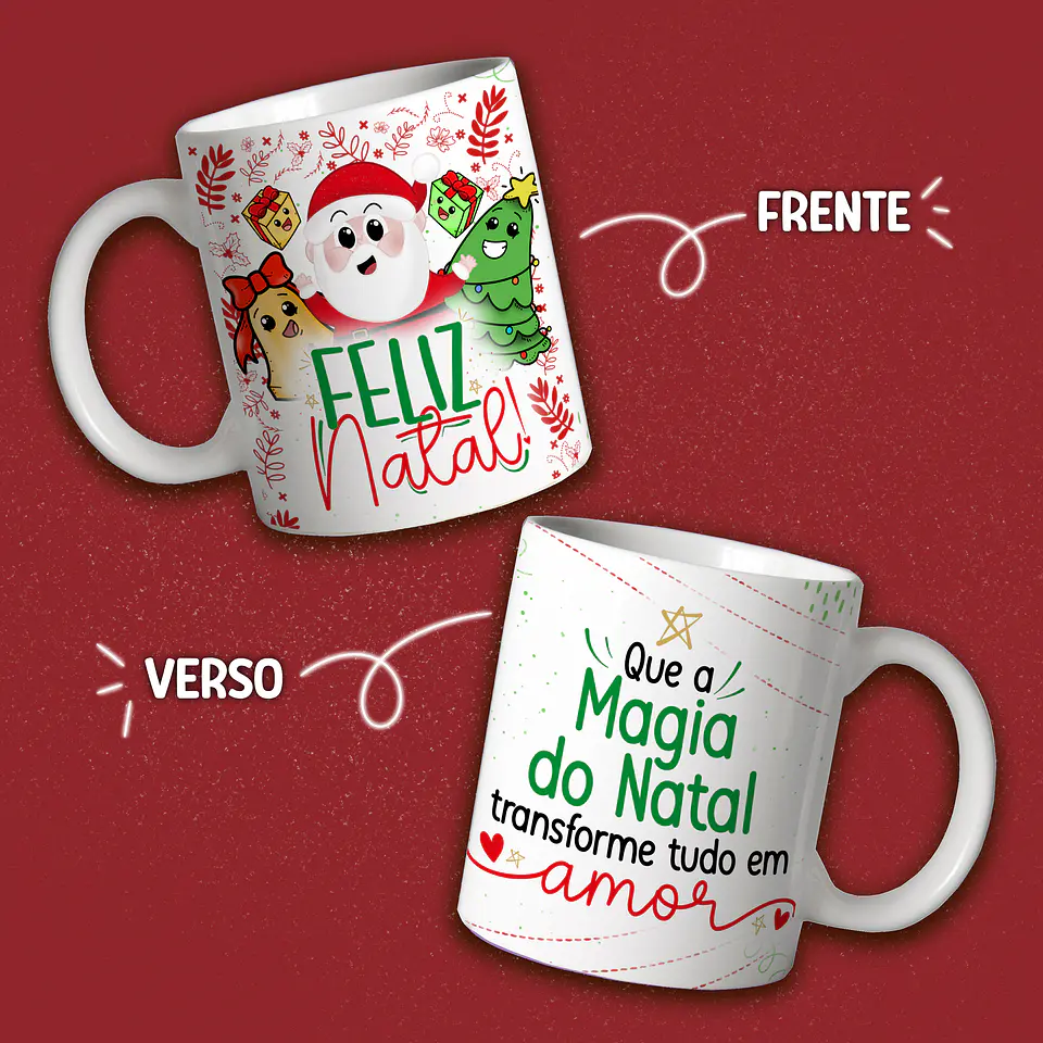 10 Artes Caneca Natal Cut  Arquivos Em Pdf Editável 8