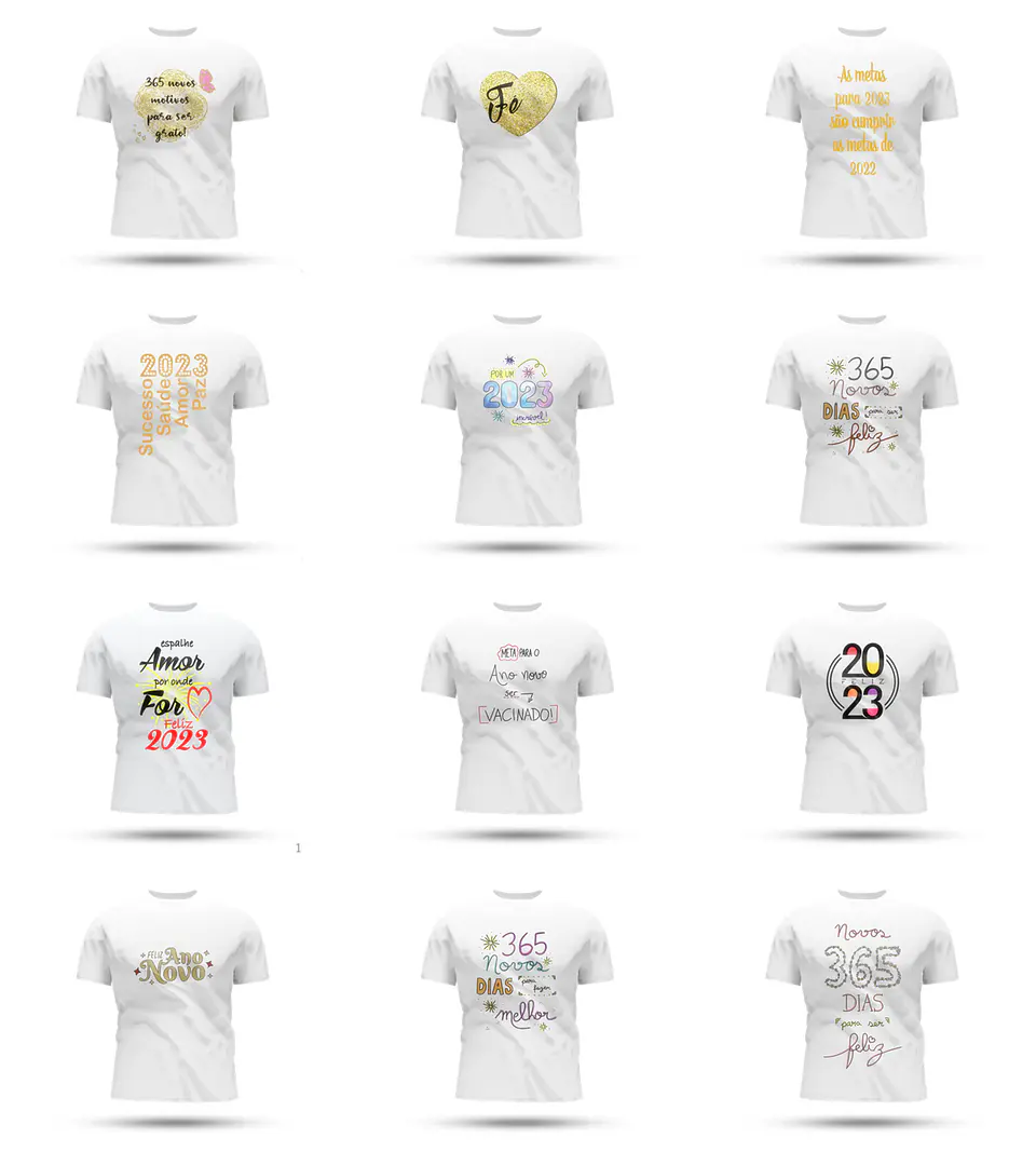 236 Artes Camisa Ano Novo 2023 Sublimação em Corel Draw + Jpg   7