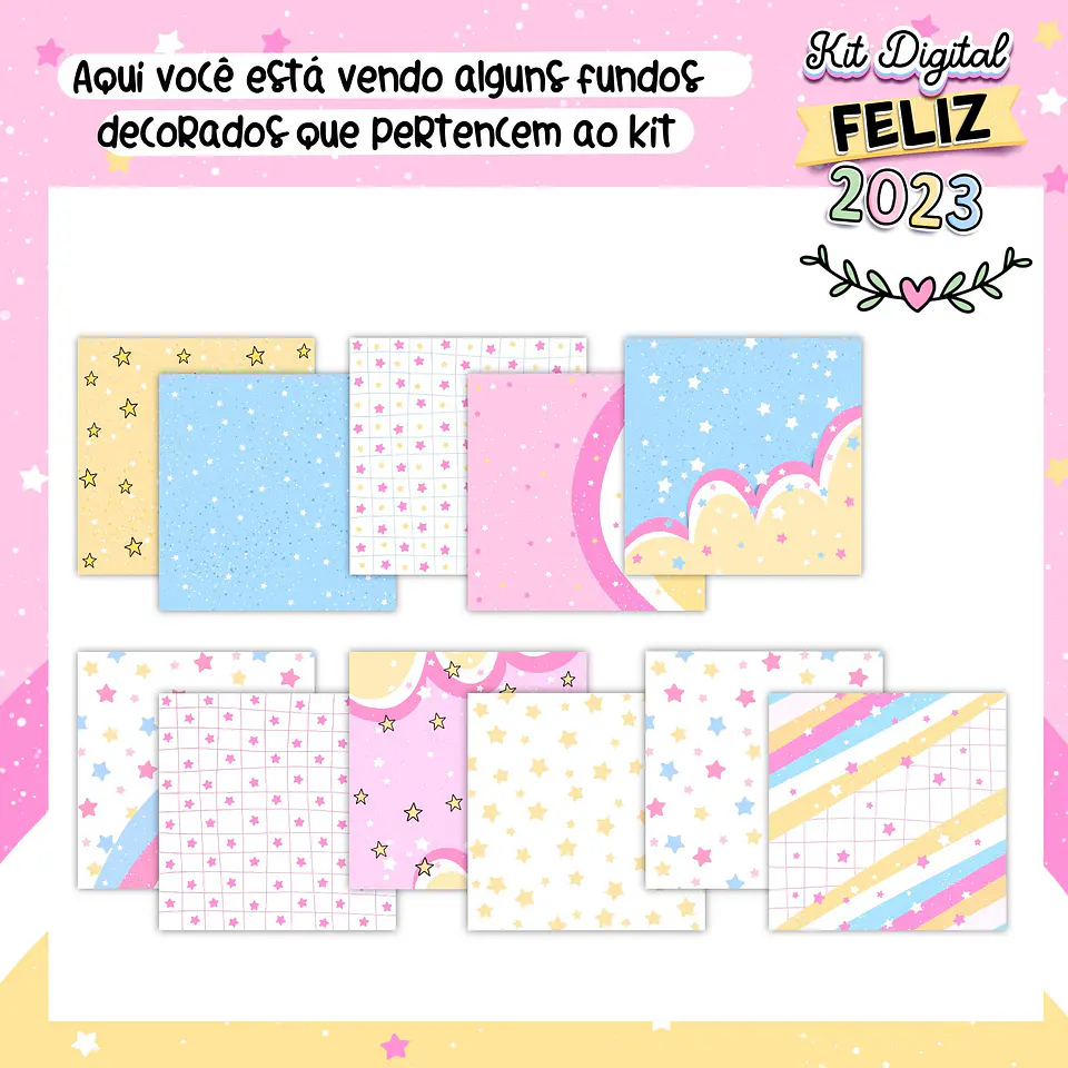 Kit Digital Feliz Ano Novo Flork  2023  Arquivos sem fundo Png  5