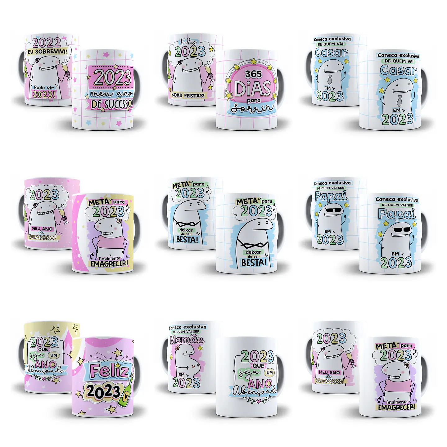 28 Artes Caneca Flork Ano Novo Sublimação Arquivos Png 3