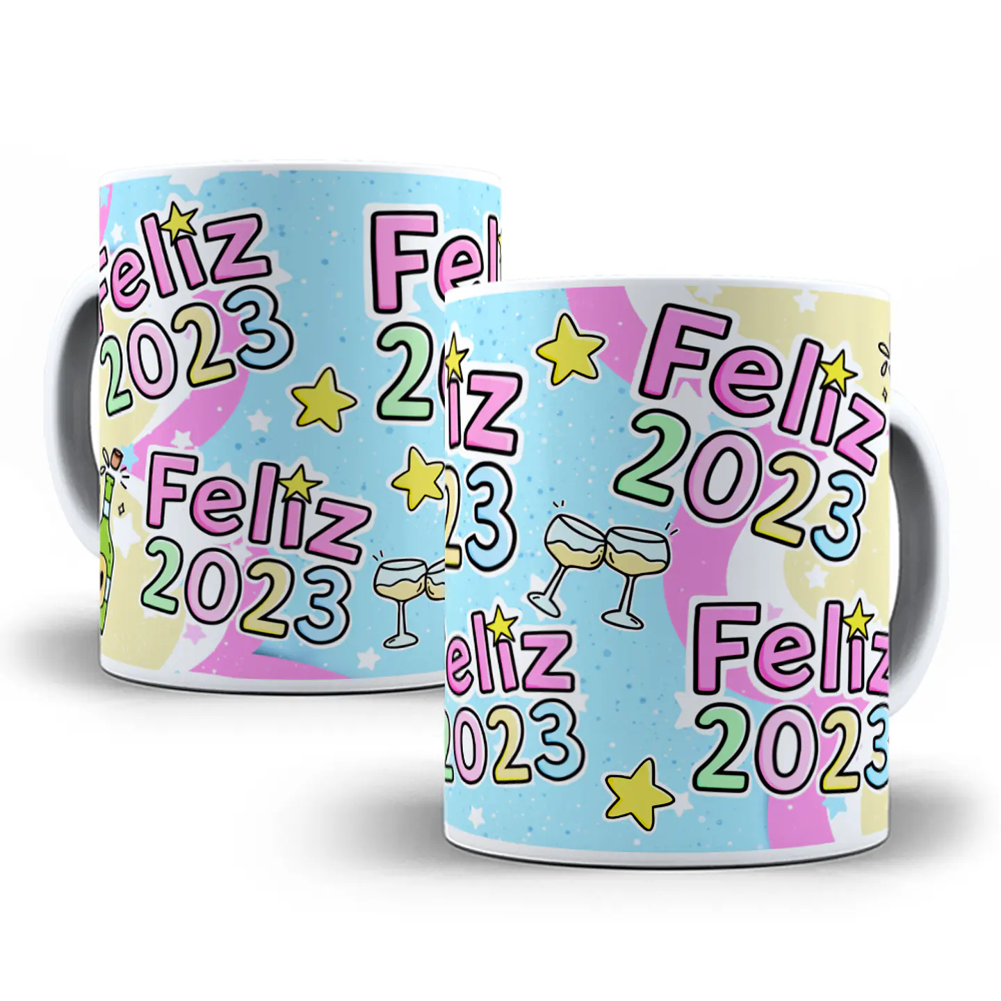 28 Artes Caneca Flork Ano Novo Sublimação Arquivos Png 6