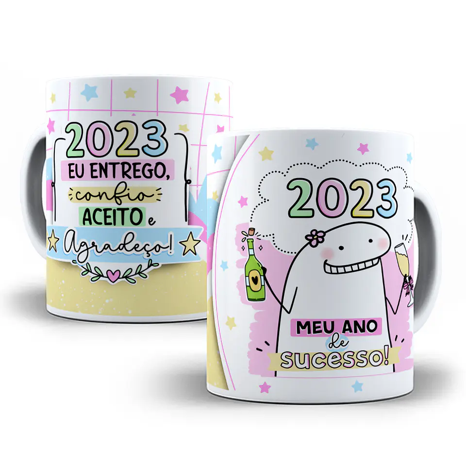 28 Artes Caneca Flork Ano Novo Sublimação Arquivos Png 8