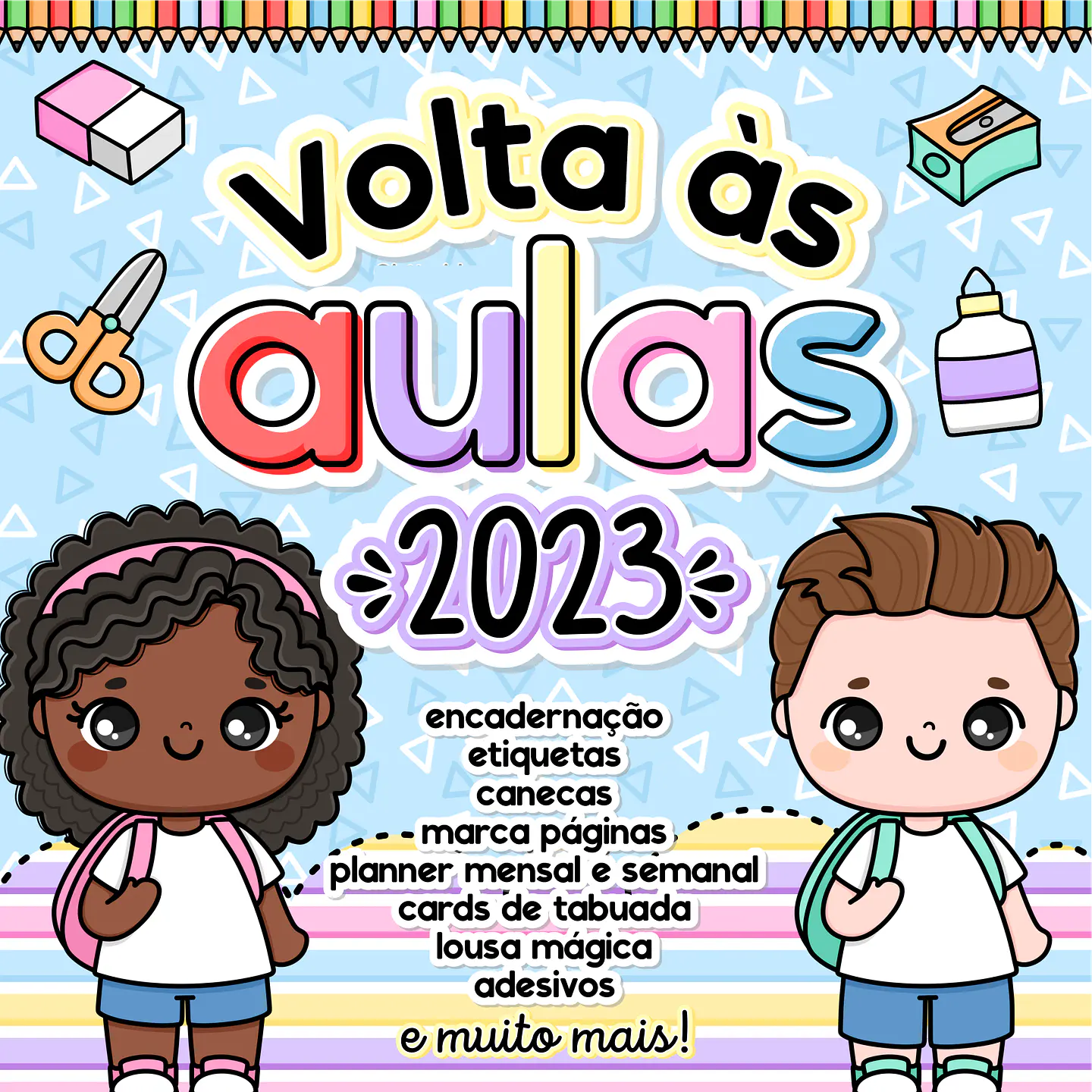 Kit Digital Volta as Aulas Encadernação Etiquetas 2023  1