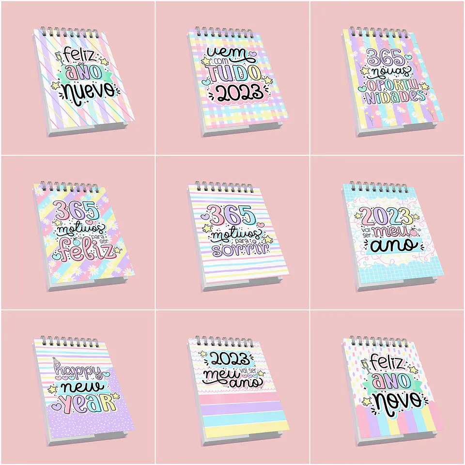 Kit Digital Ano Novo 2023 Lettering Frases Elementos Arquivos sem fundo Png 10