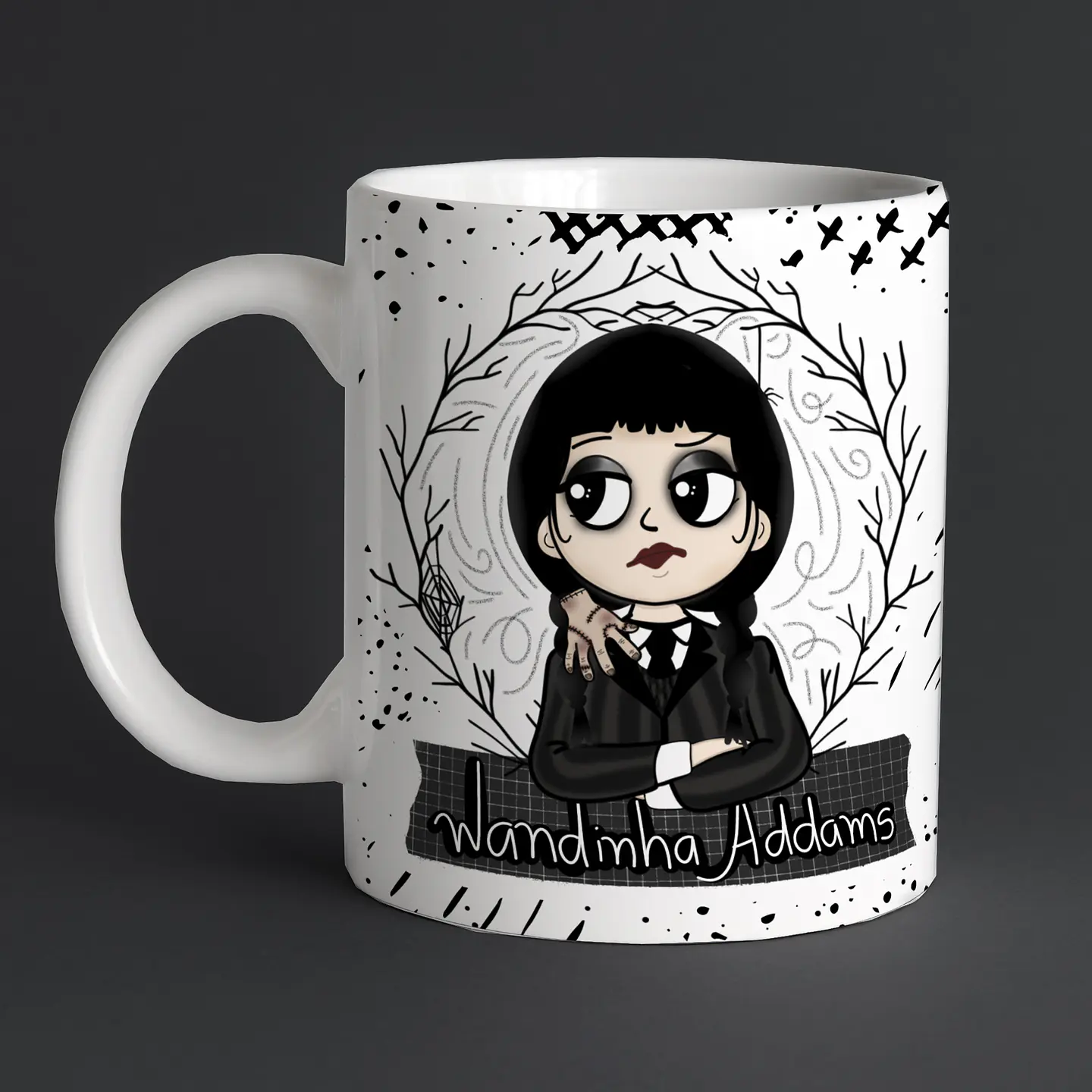 32 Artes Caneca e Camisa Wandinha Jenna Ortega em Corel Draw + Jpg  5