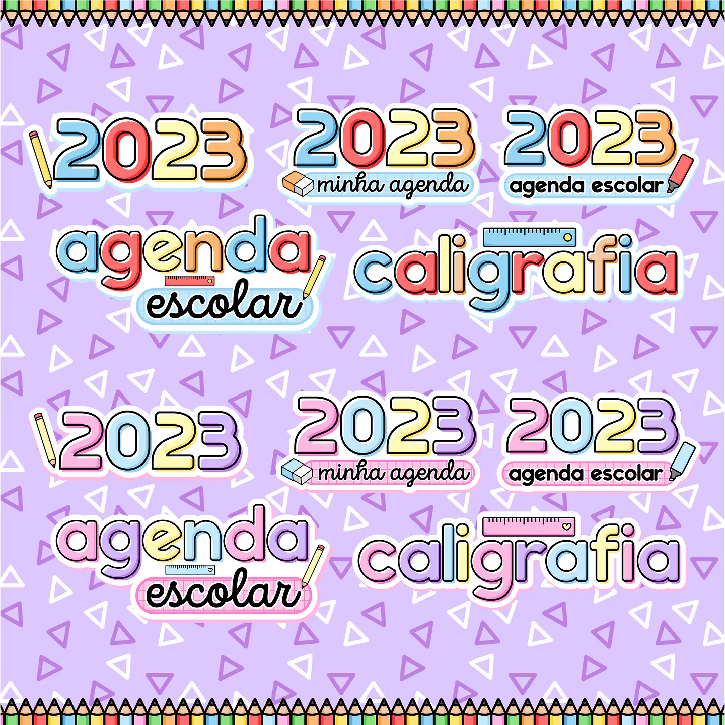 Kit Digital Volta as Aulas Encadernação Etiquetas 2023  5