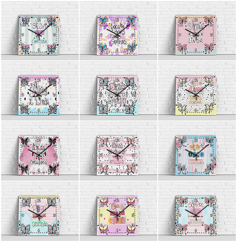 40 Artes Relógio Frases Motivacionais em Corel Draw