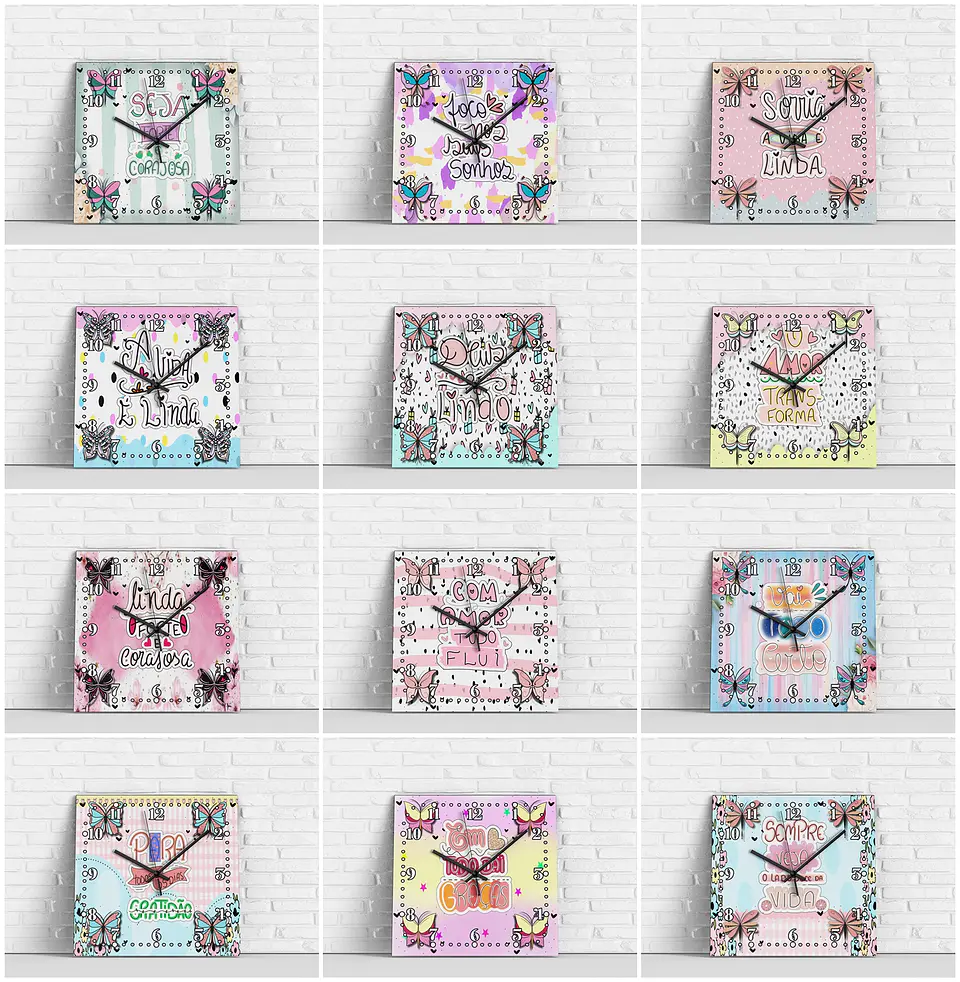 40 Artes Relógio Frases Motivacionais em Corel Draw 1