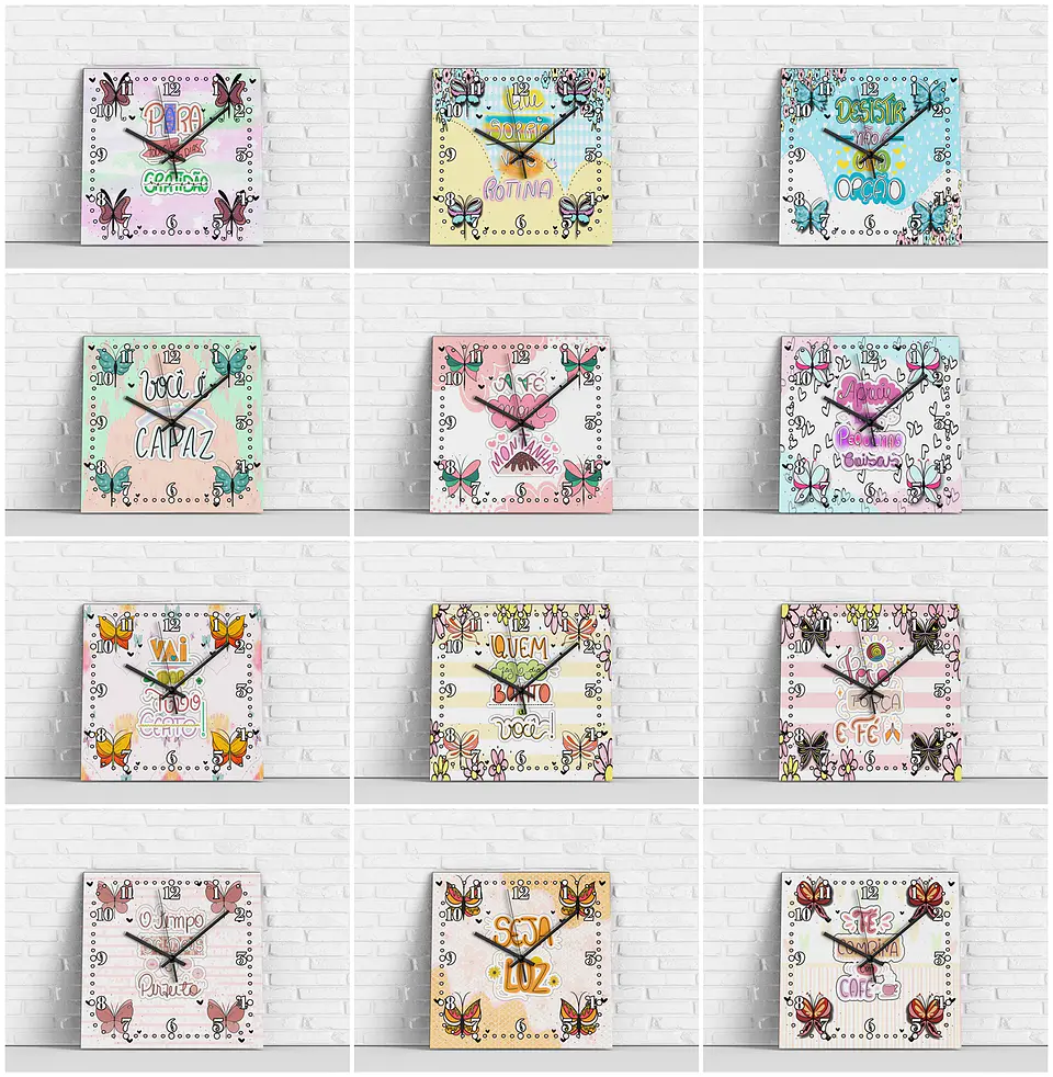 40 Artes Relógio Frases Motivacionais em Corel Draw 2