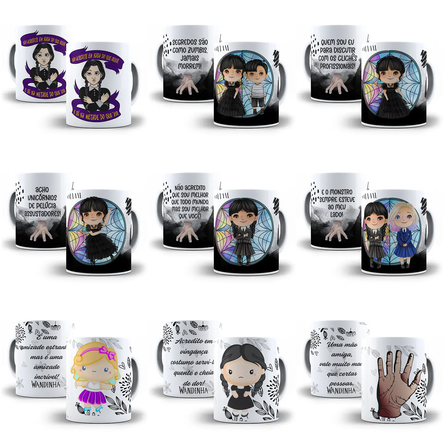 32 Artes Caneca e Camisa Wandinha Jenna Ortega em Corel Draw + Jpg  11