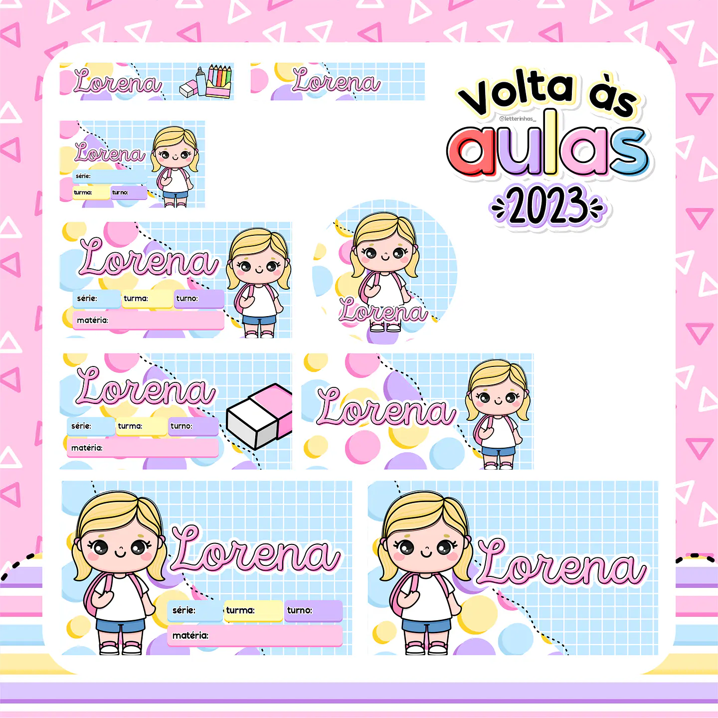 Kit Digital Volta as Aulas Encadernação Etiquetas 2023  13