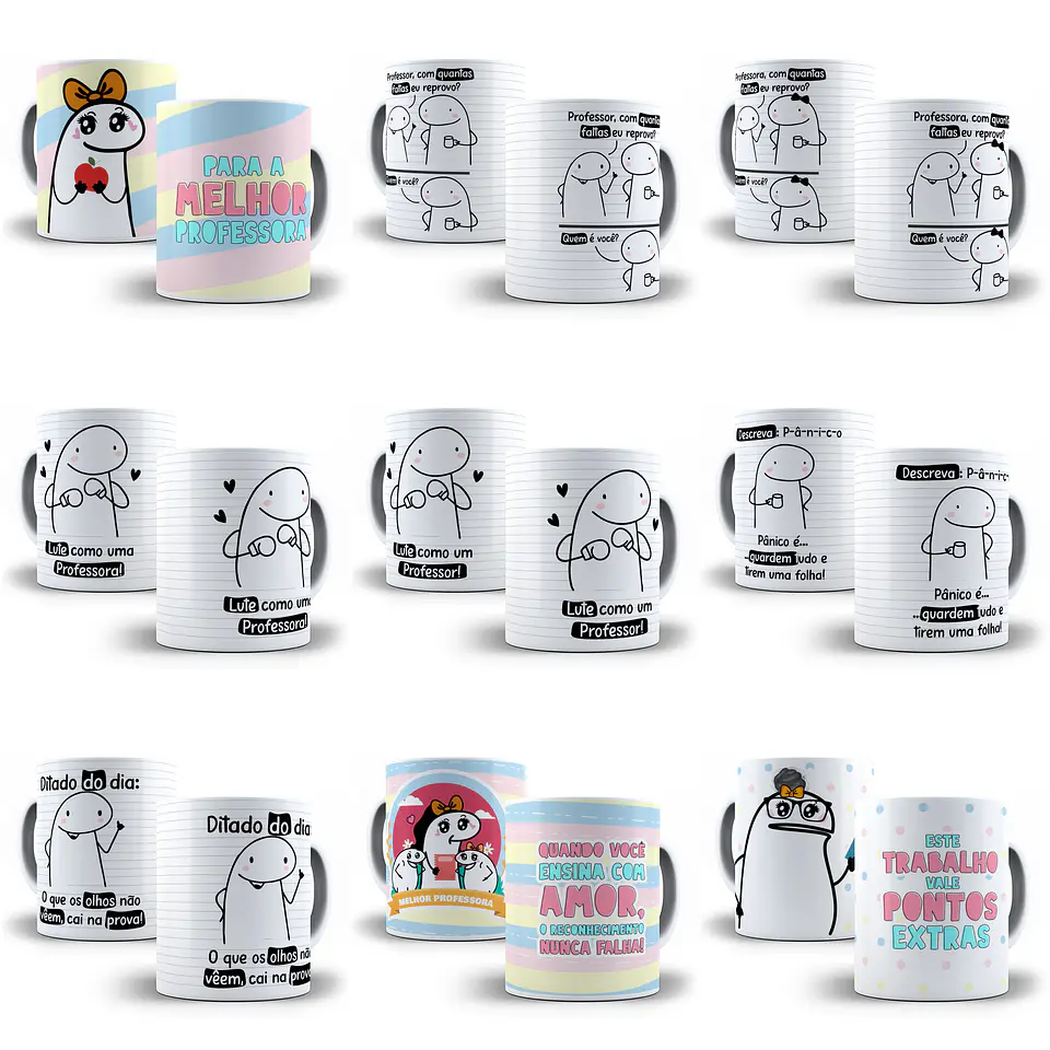 30 Artes Caneca Dia dos Professores Flork em Png 3