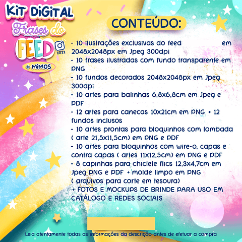 Kit Digital Frases do Feed em Png