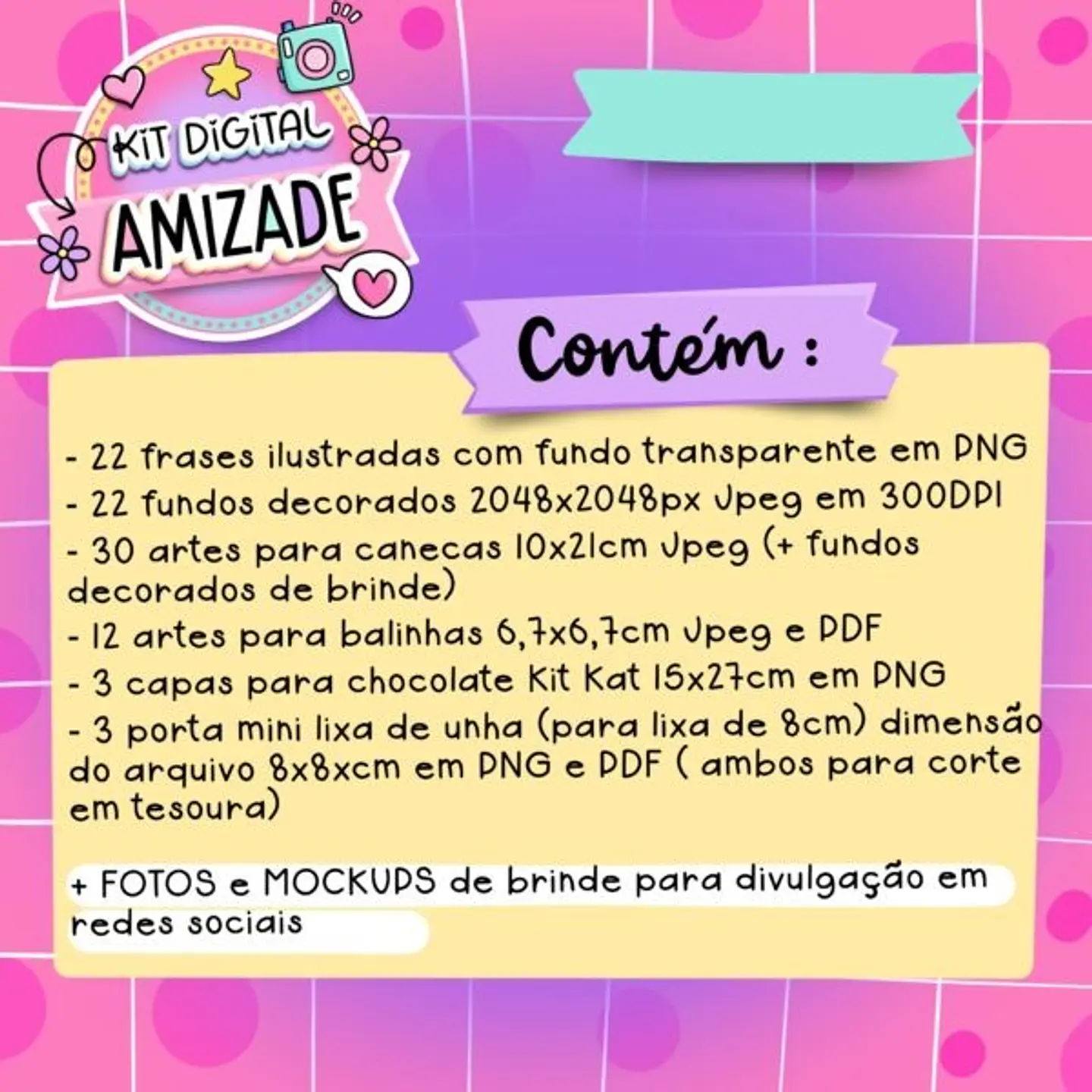 Kit Digital Amizade em Png 2