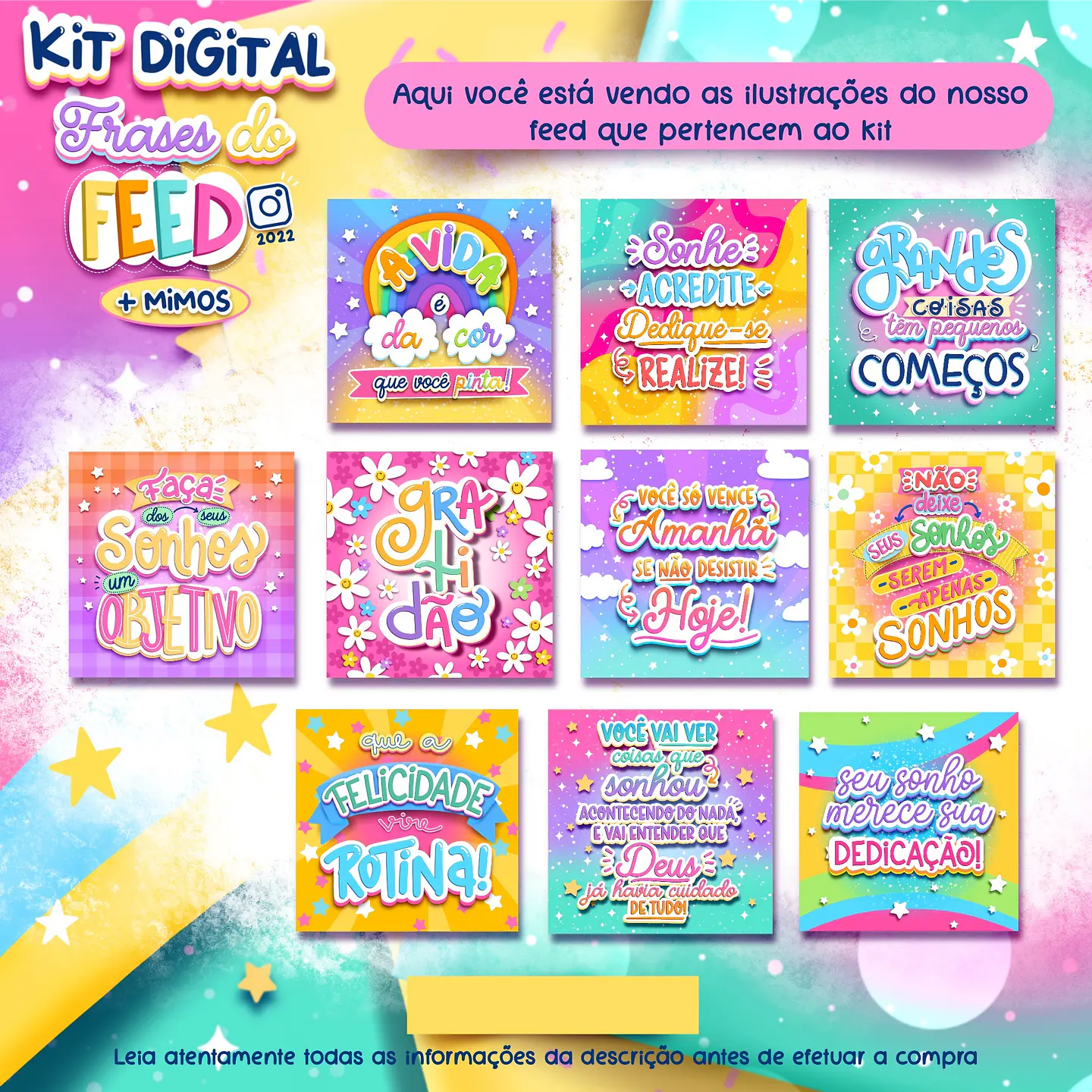 Kit Digital Frases do Feed em Png 3