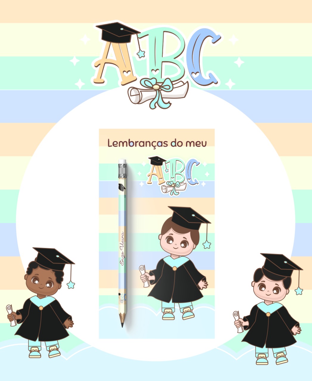 Kit Digital Formatura ABC Menino e Menina  em Png 5