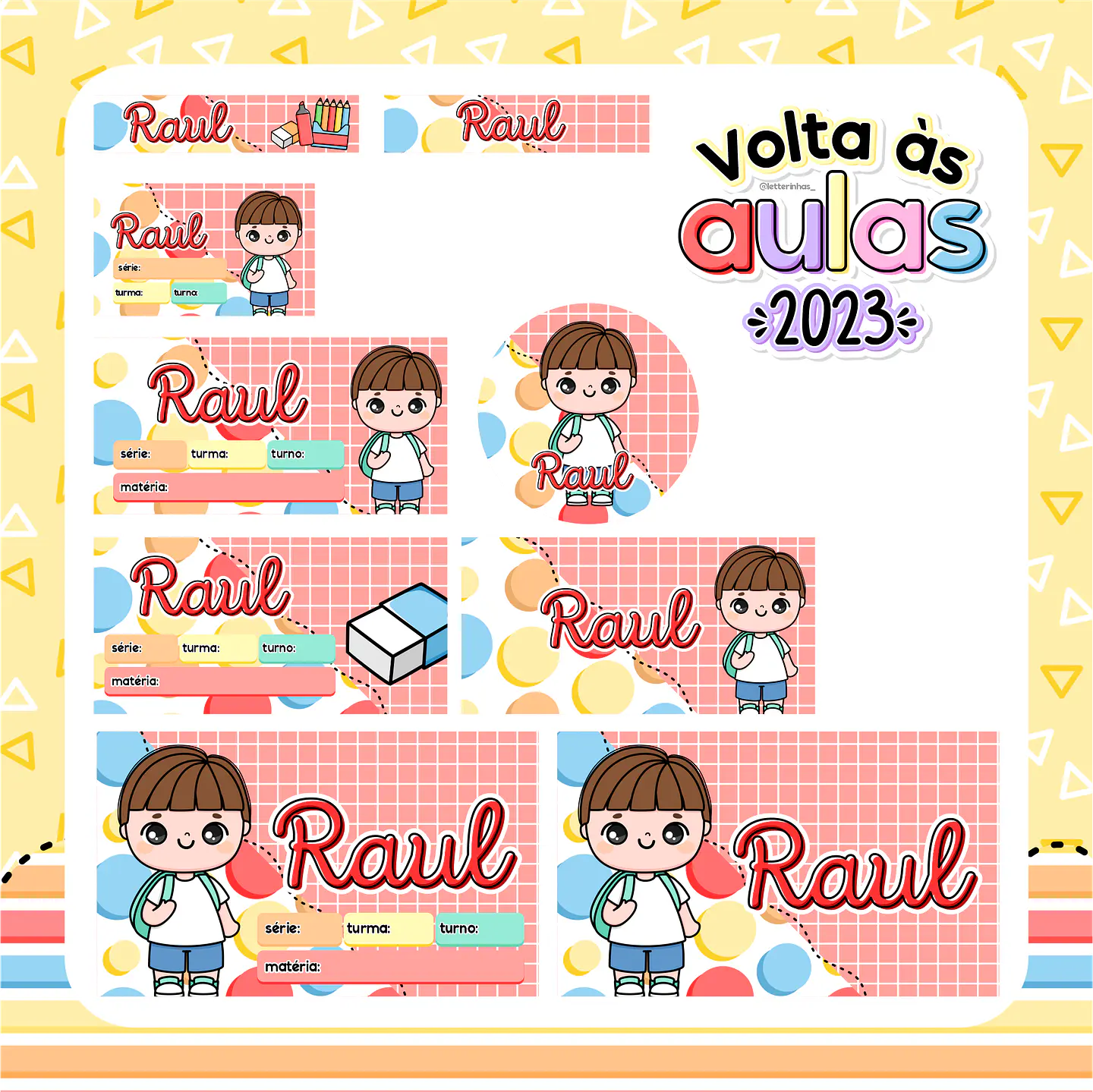 Kit Digital Volta as Aulas Encadernação Etiquetas 2023  18