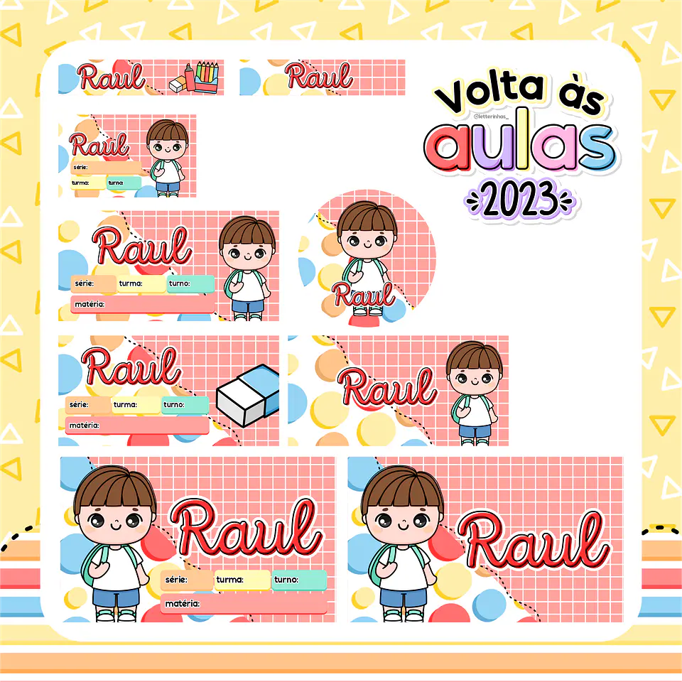 Kit Digital Volta as Aulas Encadernação Etiquetas 2023  18