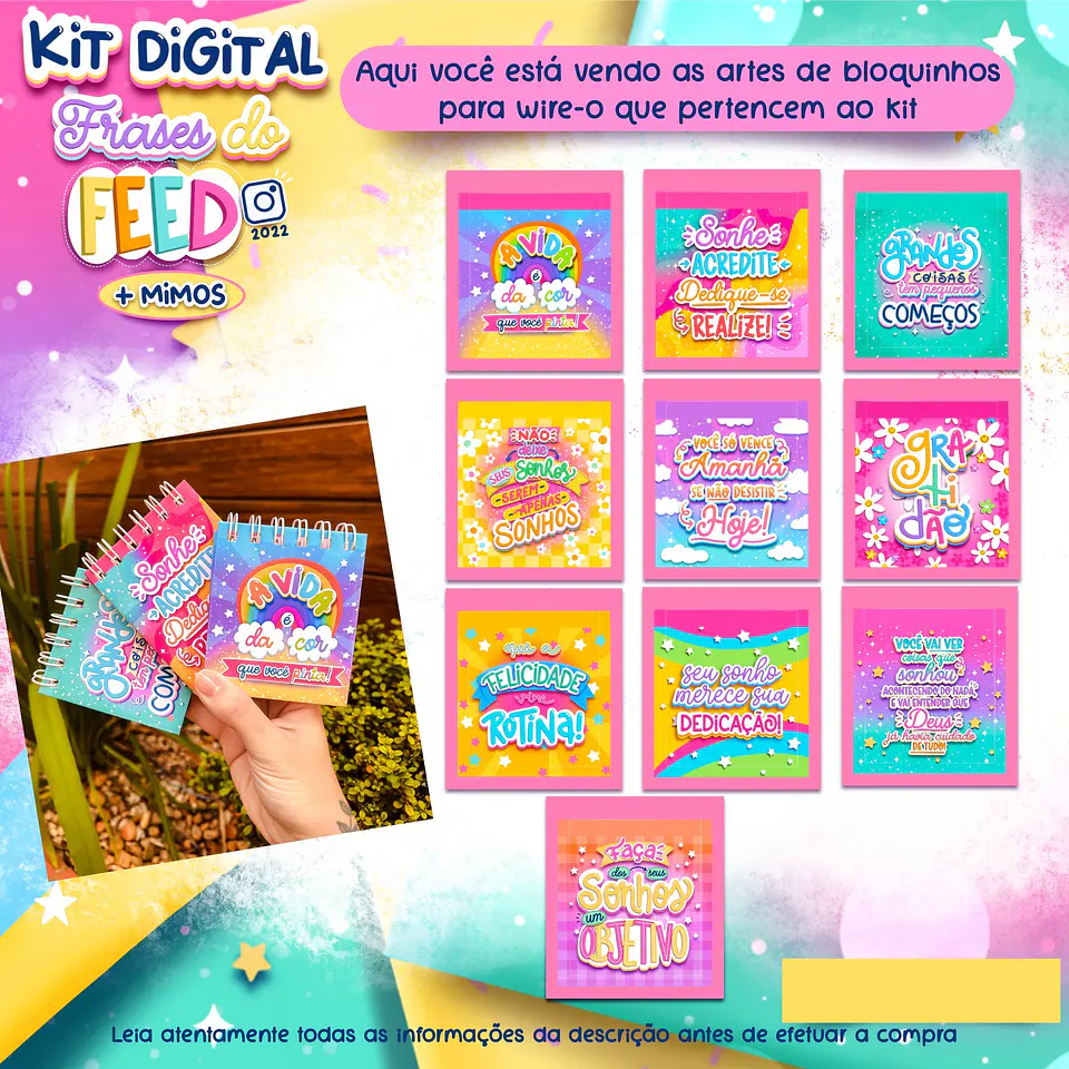 Kit Digital Frases do Feed em Png 6