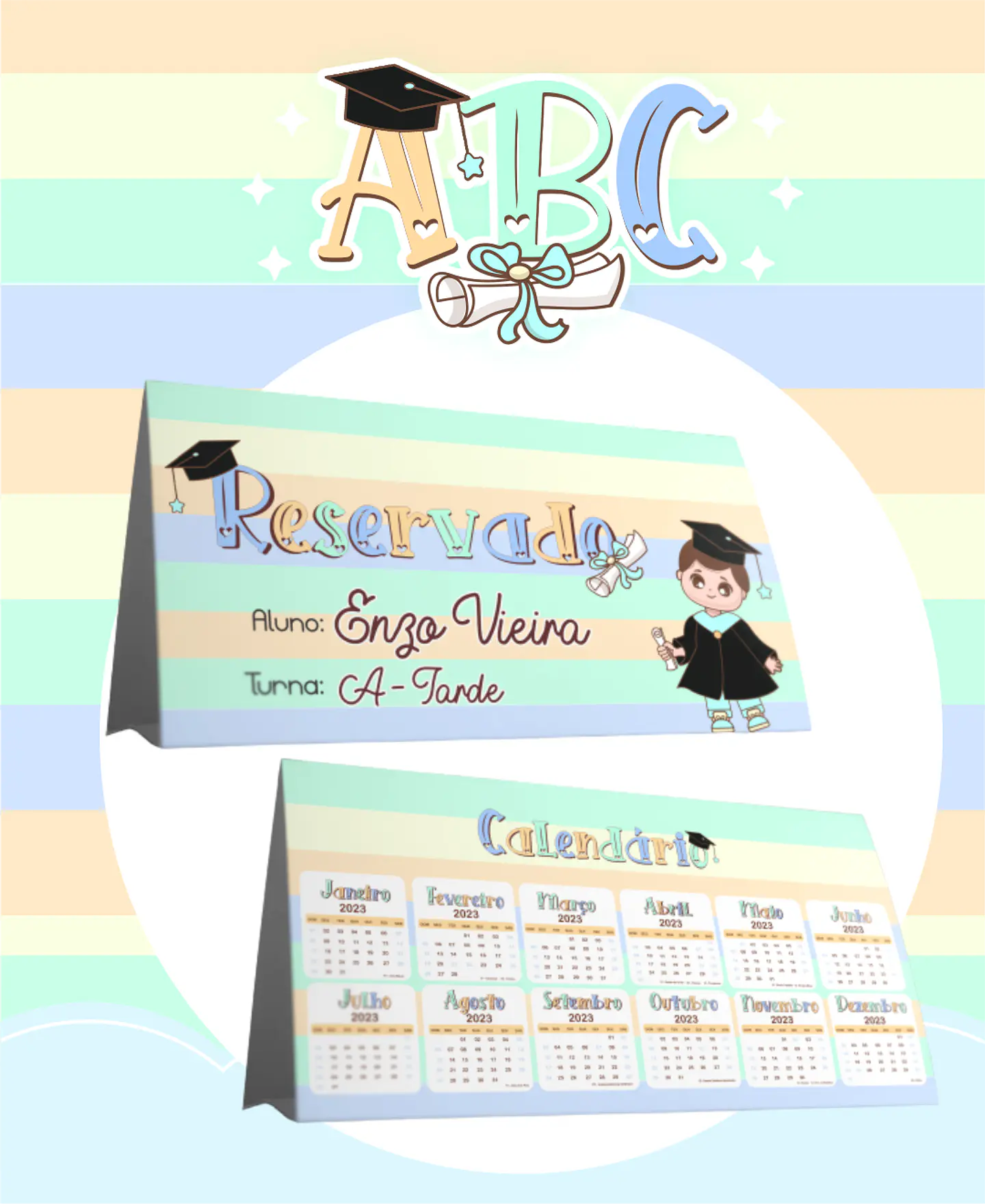 Kit Digital Formatura ABC Menino e Menina  em Png 8