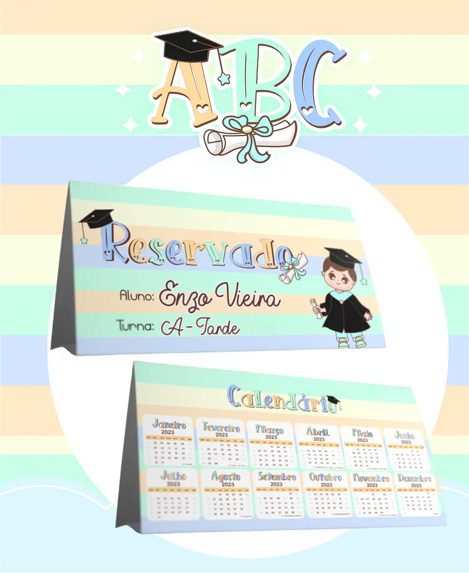Kit Digital Formatura ABC Menino e Menina  em Png 8