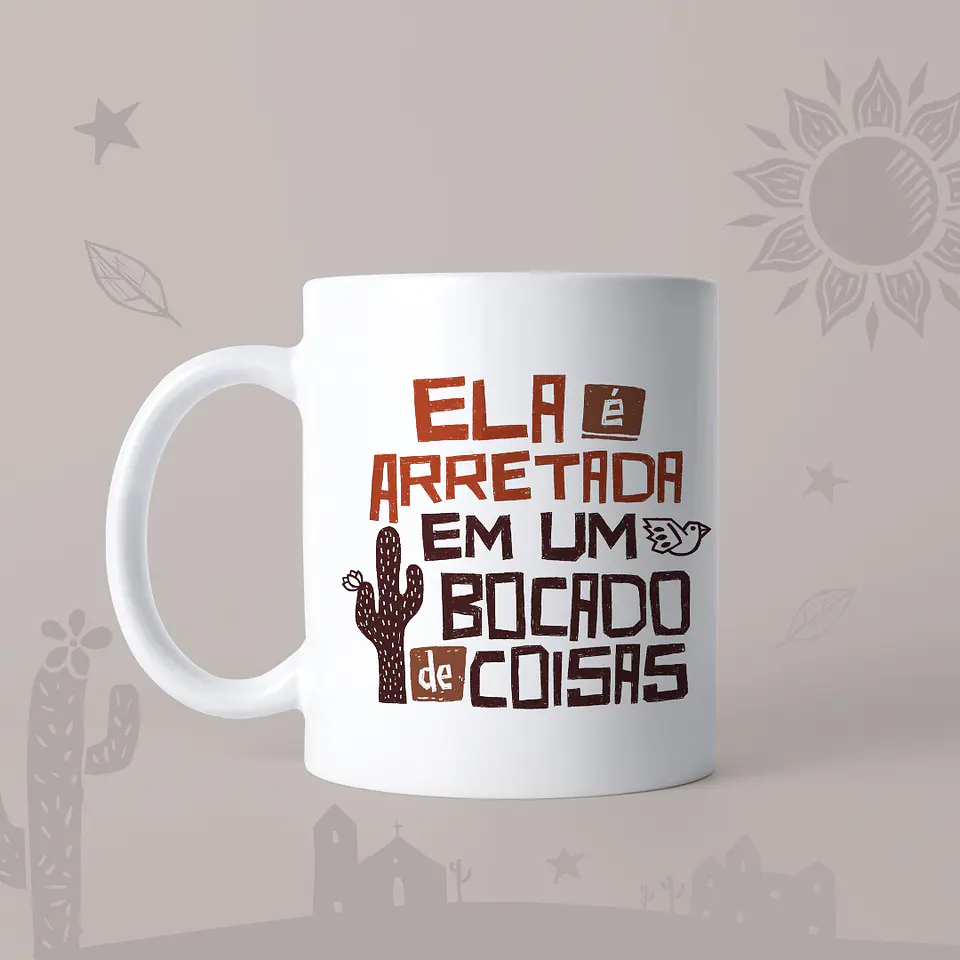 Artes para Caneca Mulheres Xilogravura em Jpg 4