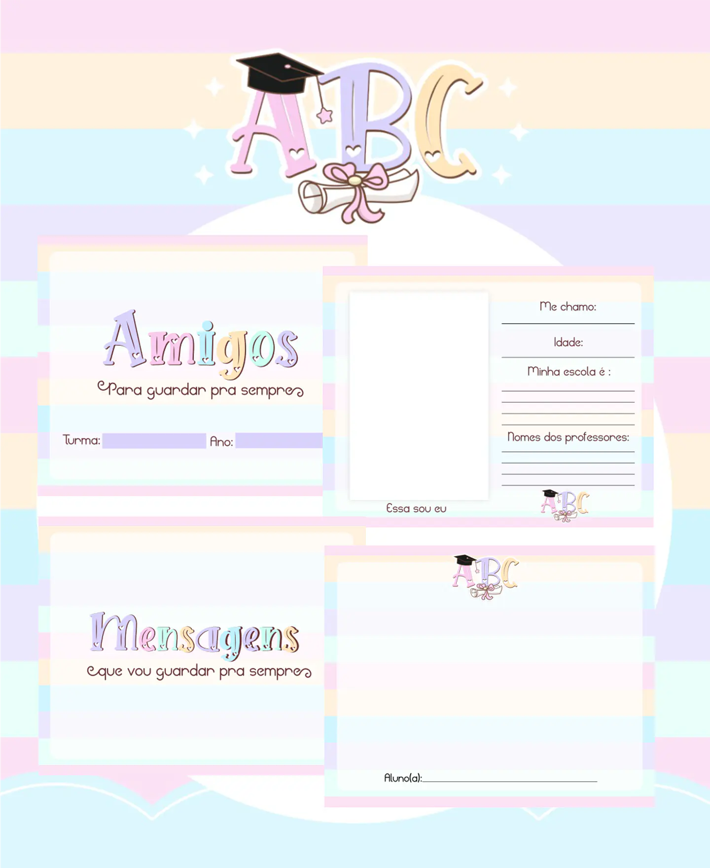Kit Digital Formatura ABC Menino e Menina  em Png 9