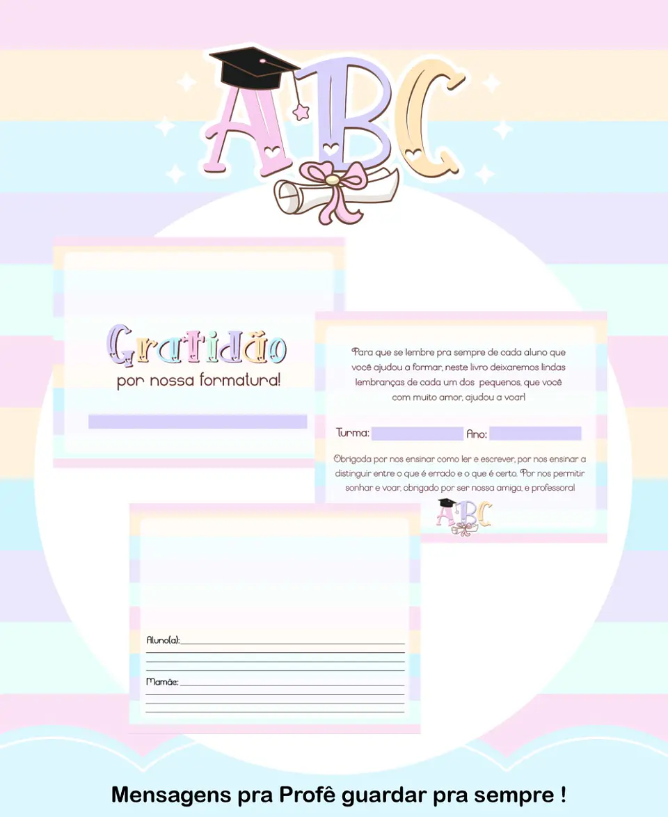Kit Digital Formatura ABC Menino e Menina  em Png 10