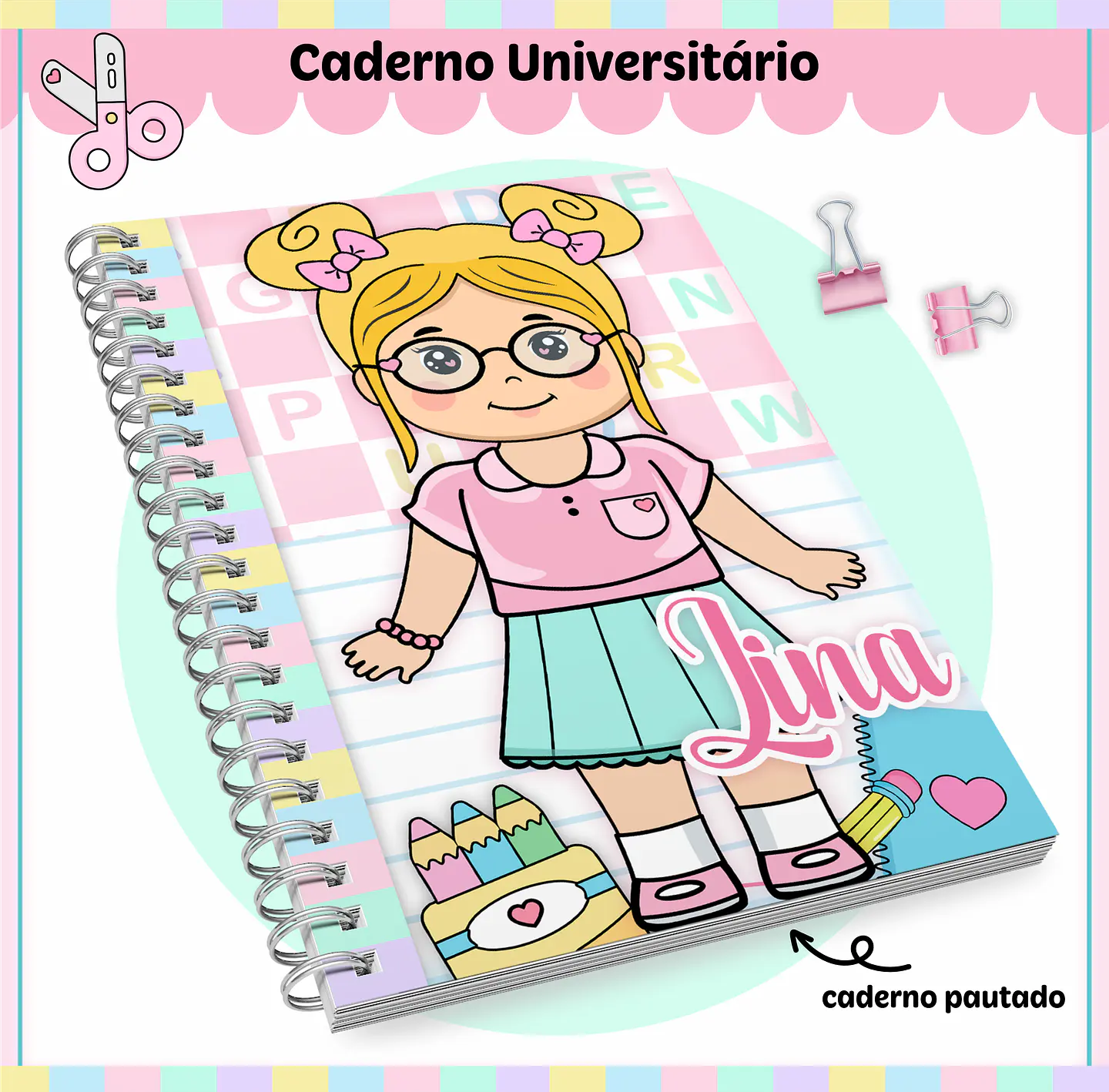 Kit Escolar Caderno Aluninhas 2023 em Pdf e Png 2
