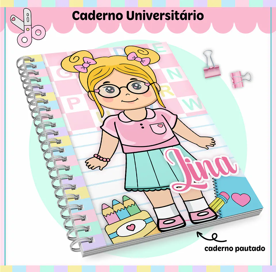 Kit Escolar Caderno Aluninhas 2023 em Pdf e Png 2