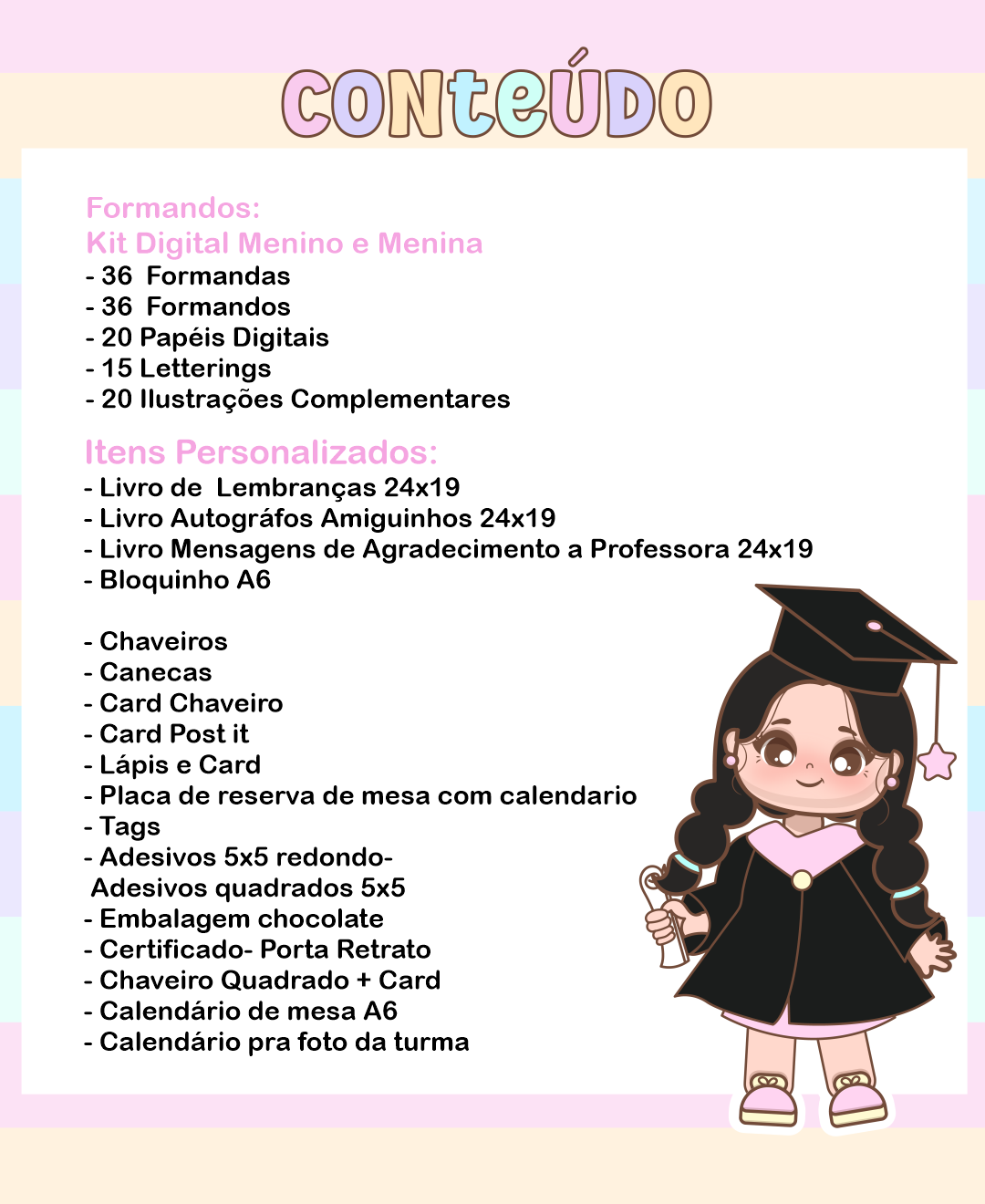 Kit Digital Formatura ABC Menino e Menina  em Png 11