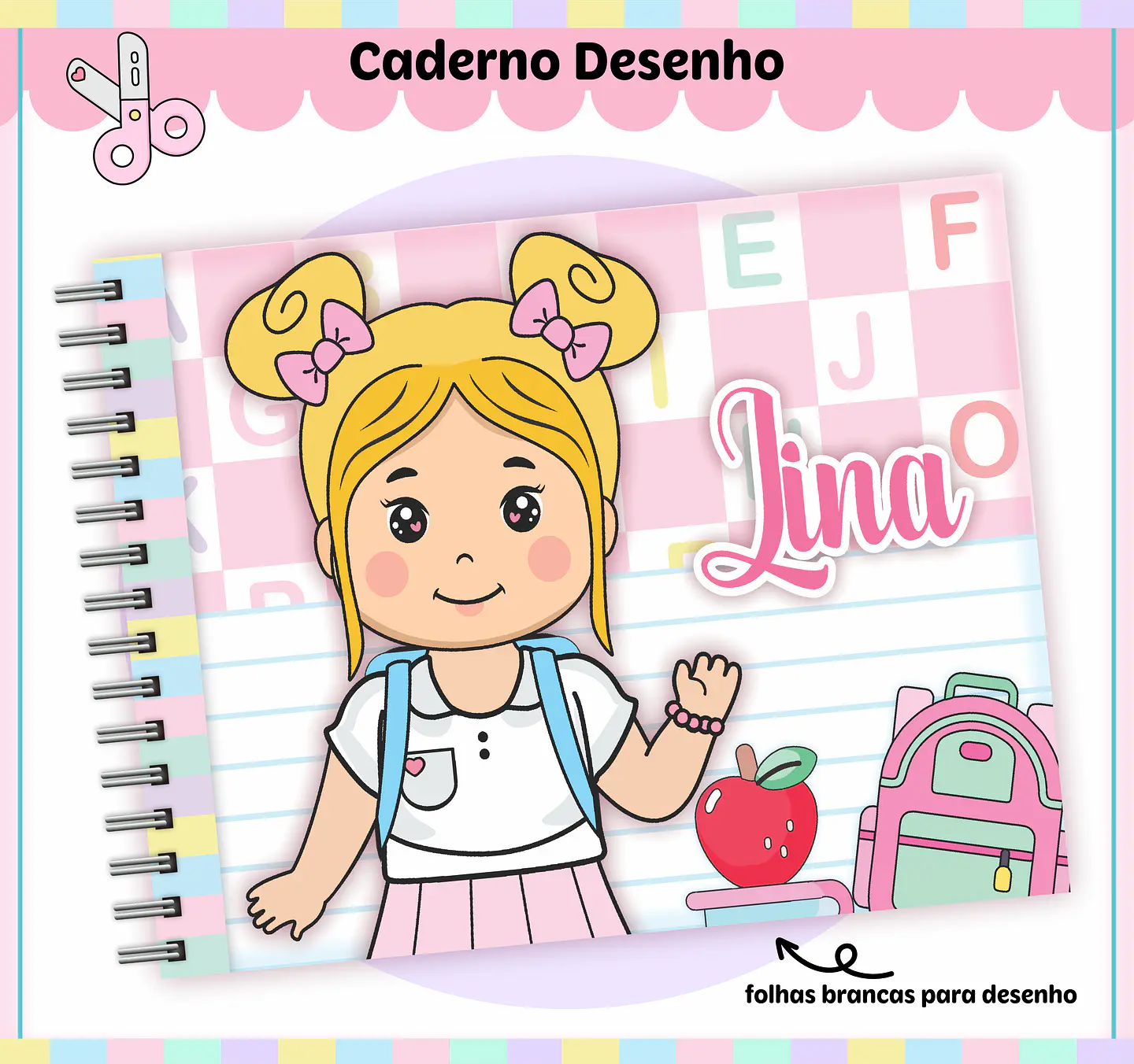 Kit Escolar Caderno Aluninhas 2023 em Pdf e Png 4