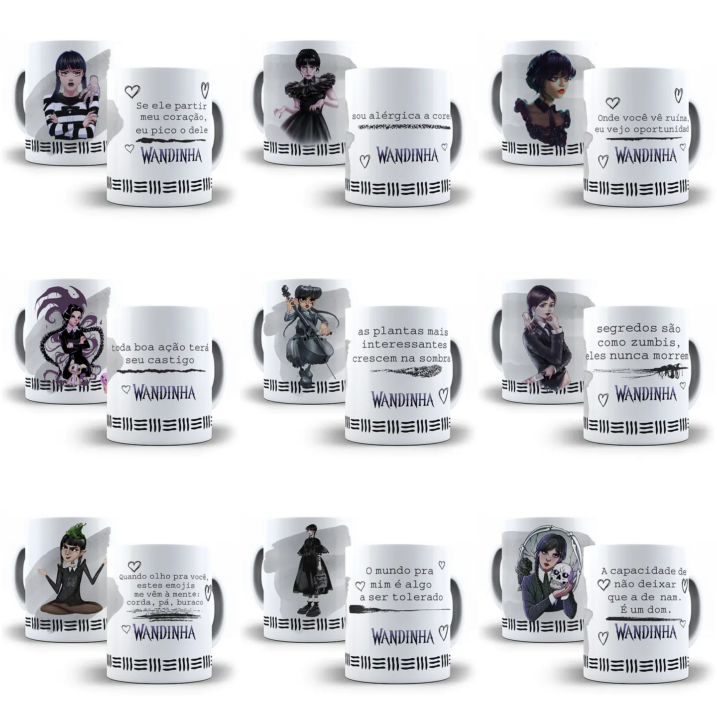 22 Artes Caneca Wandinha Jenna Ortega em Corel Draw + Jpg  2