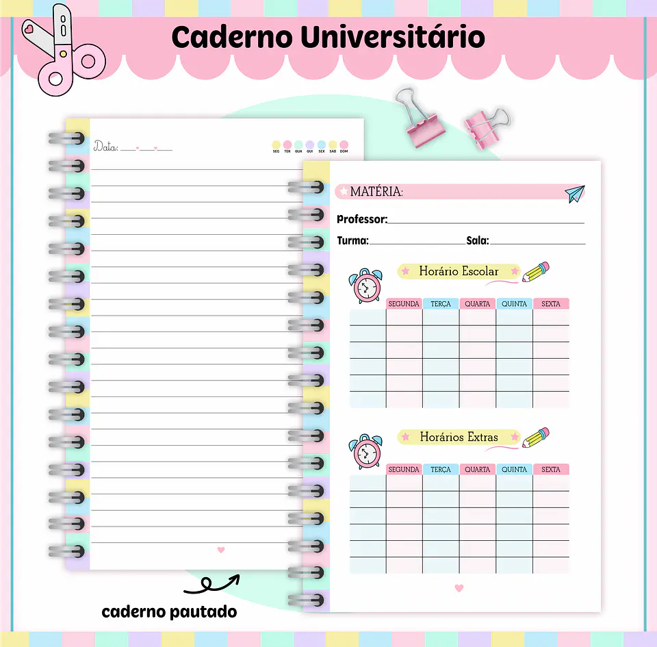 Kit Escolar Caderno Aluninhas 2023 em Pdf e Png 6