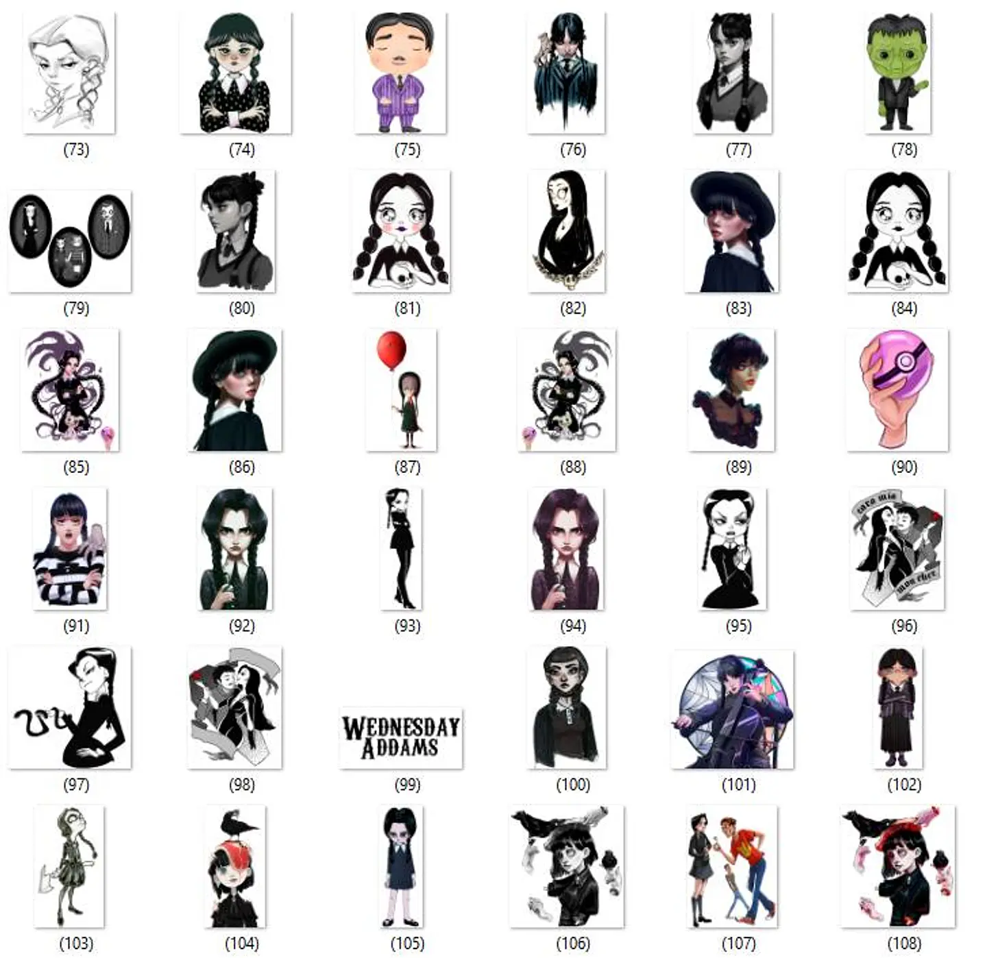 Kit Digital Wandinha Jenna Ortega Novo Arquivo Png  3