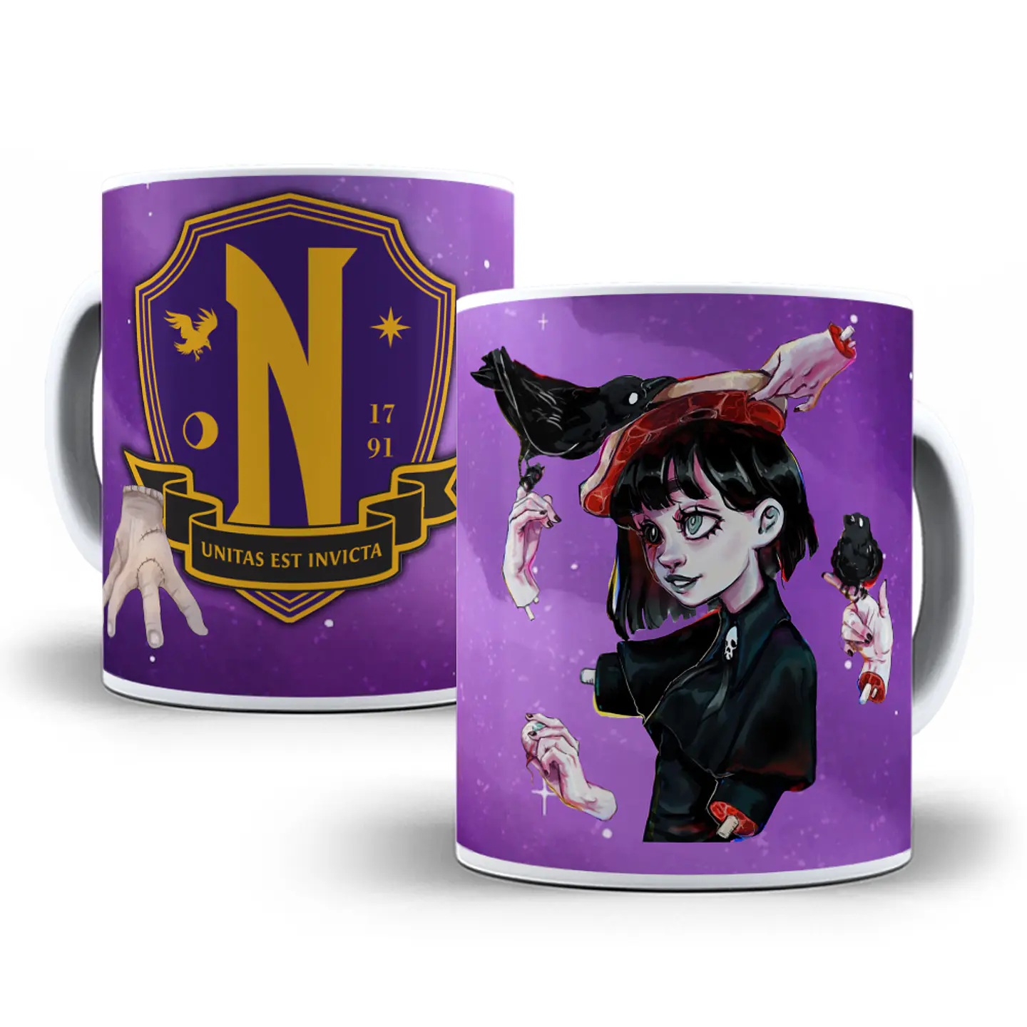 22 Artes Caneca Wandinha Jenna Ortega em Corel Draw + Jpg  4