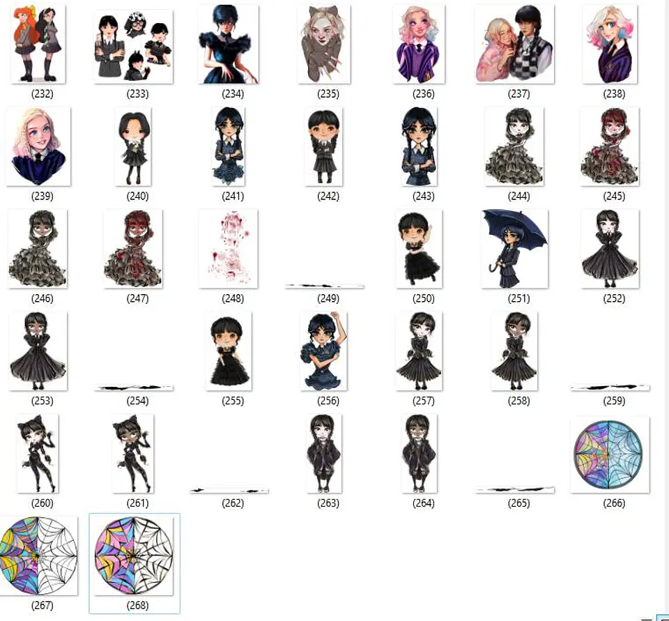 Kit Digital Wandinha Jenna Ortega Novo Arquivo Png  4