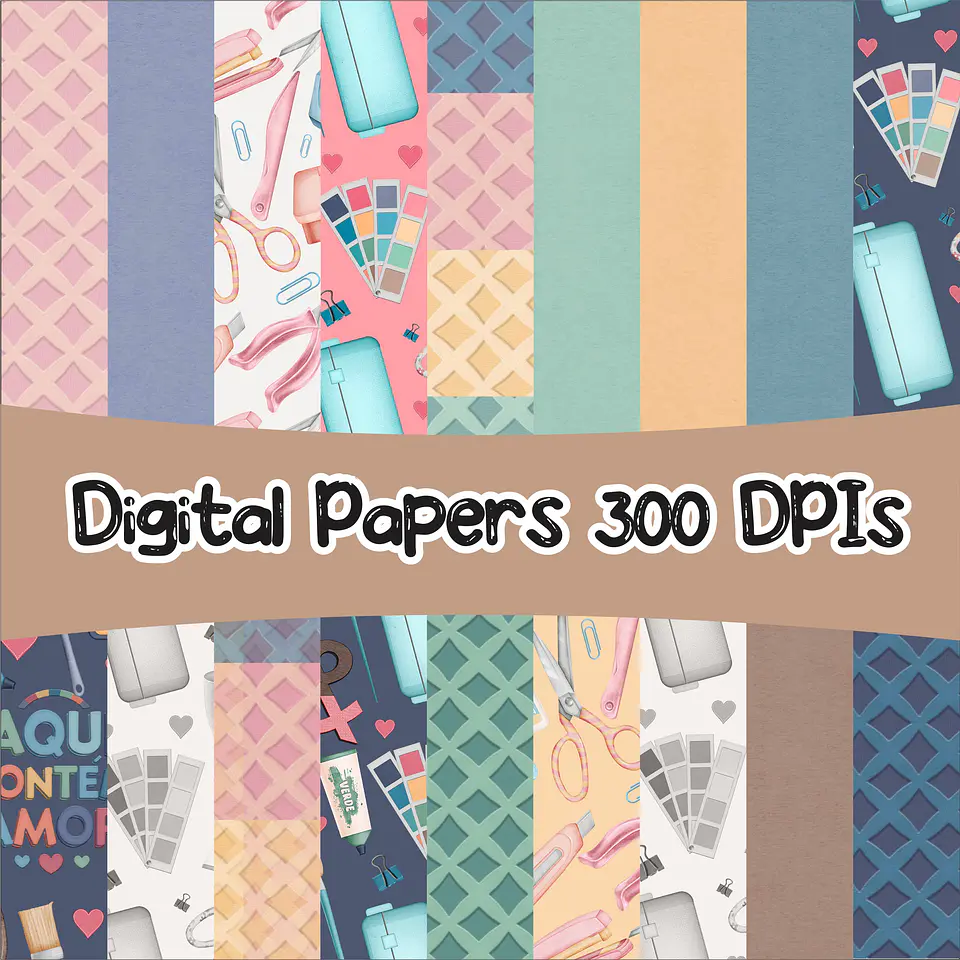 Kit Digital Papelaria Completo em Png 2