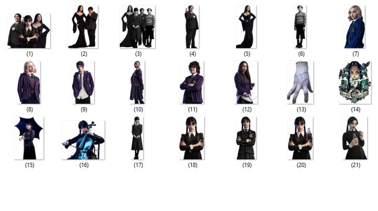 Kit Digital Wandinha Jenna Ortega Novo Arquivo Png  5