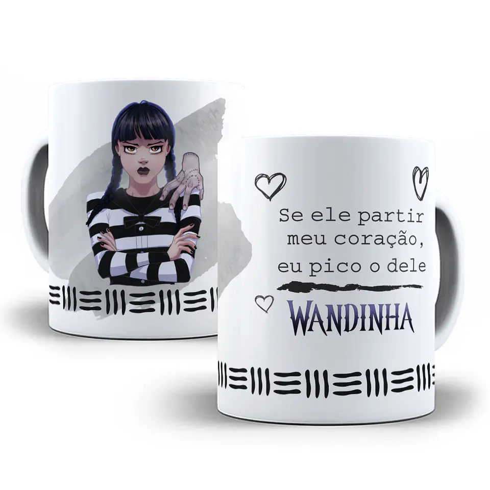 22 Artes Caneca Wandinha Jenna Ortega em Corel Draw + Jpg  5
