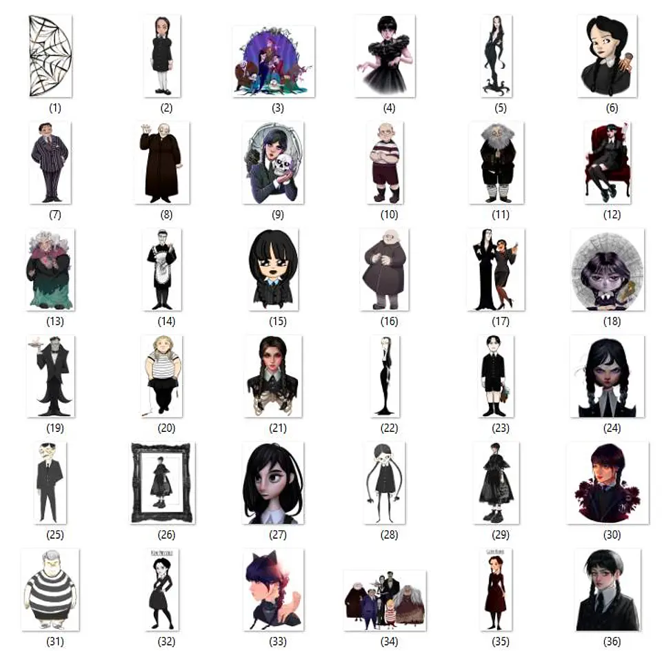 Kit Digital Wandinha Jenna Ortega Novo Arquivo Png  6