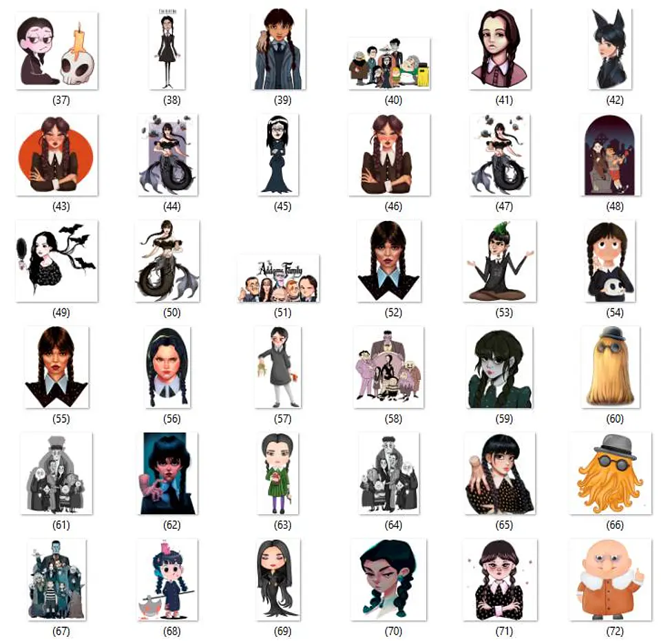 Kit Digital Wandinha Jenna Ortega Novo Arquivo Png  7