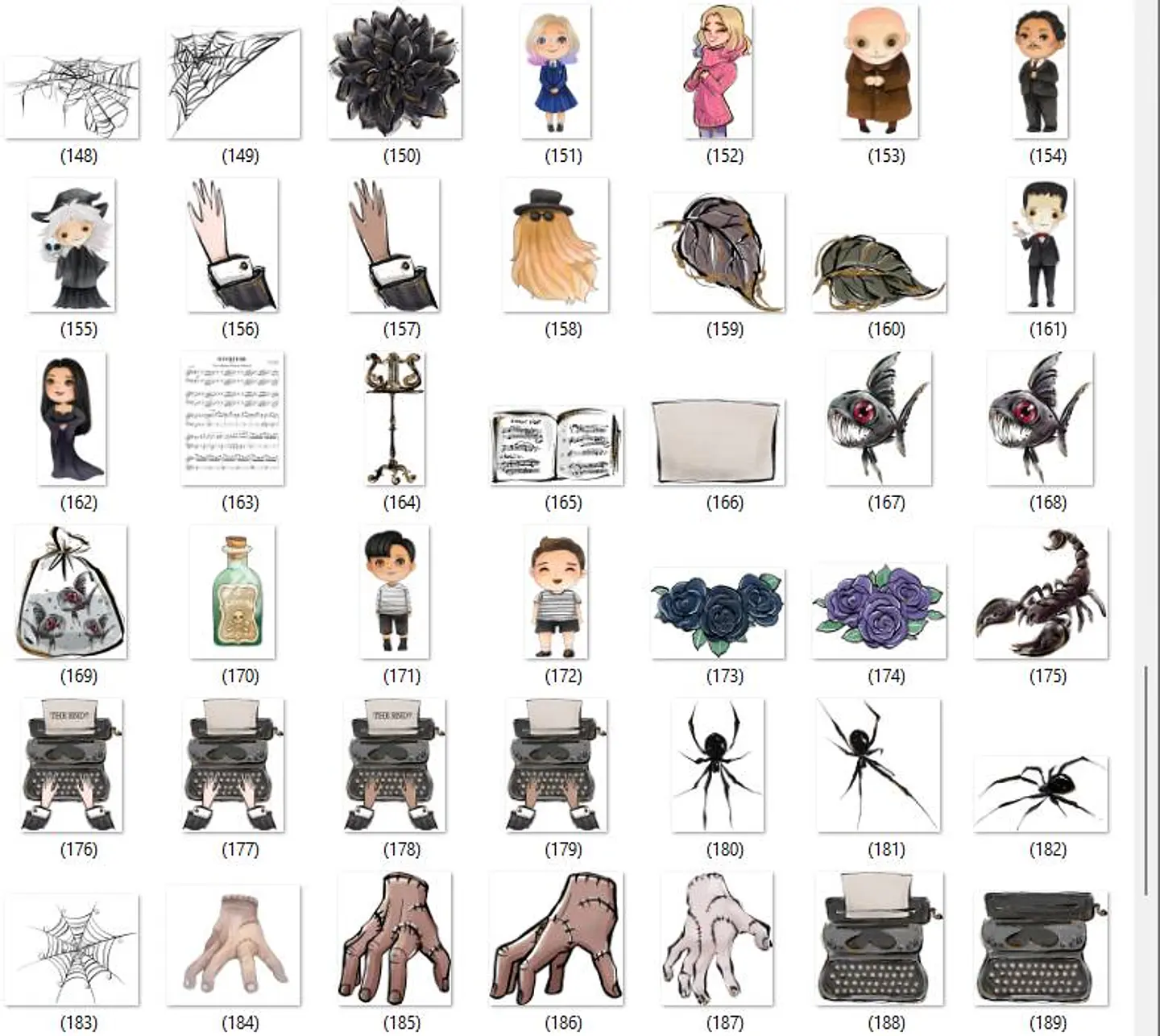 Kit Digital Wandinha Jenna Ortega Novo Arquivo Png  9