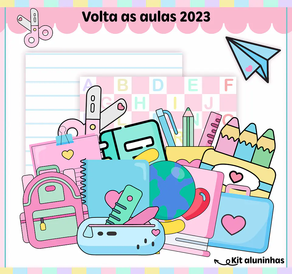 Kit Escolar Caderno Aluninhas 2023 em Pdf e Png 11
