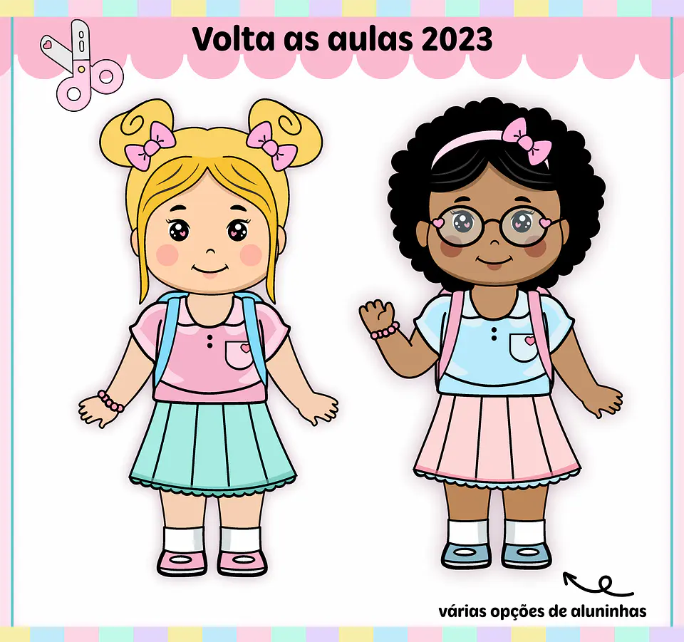 Kit Escolar Caderno Aluninhas 2023 em Pdf e Png 12