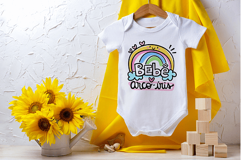 Arquivo Coleção Vestuário Infantil Frases em Png