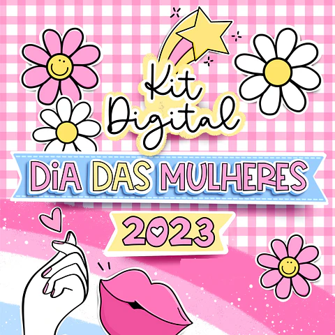 Kit Digital Dia das Mulheres Completo em Png 