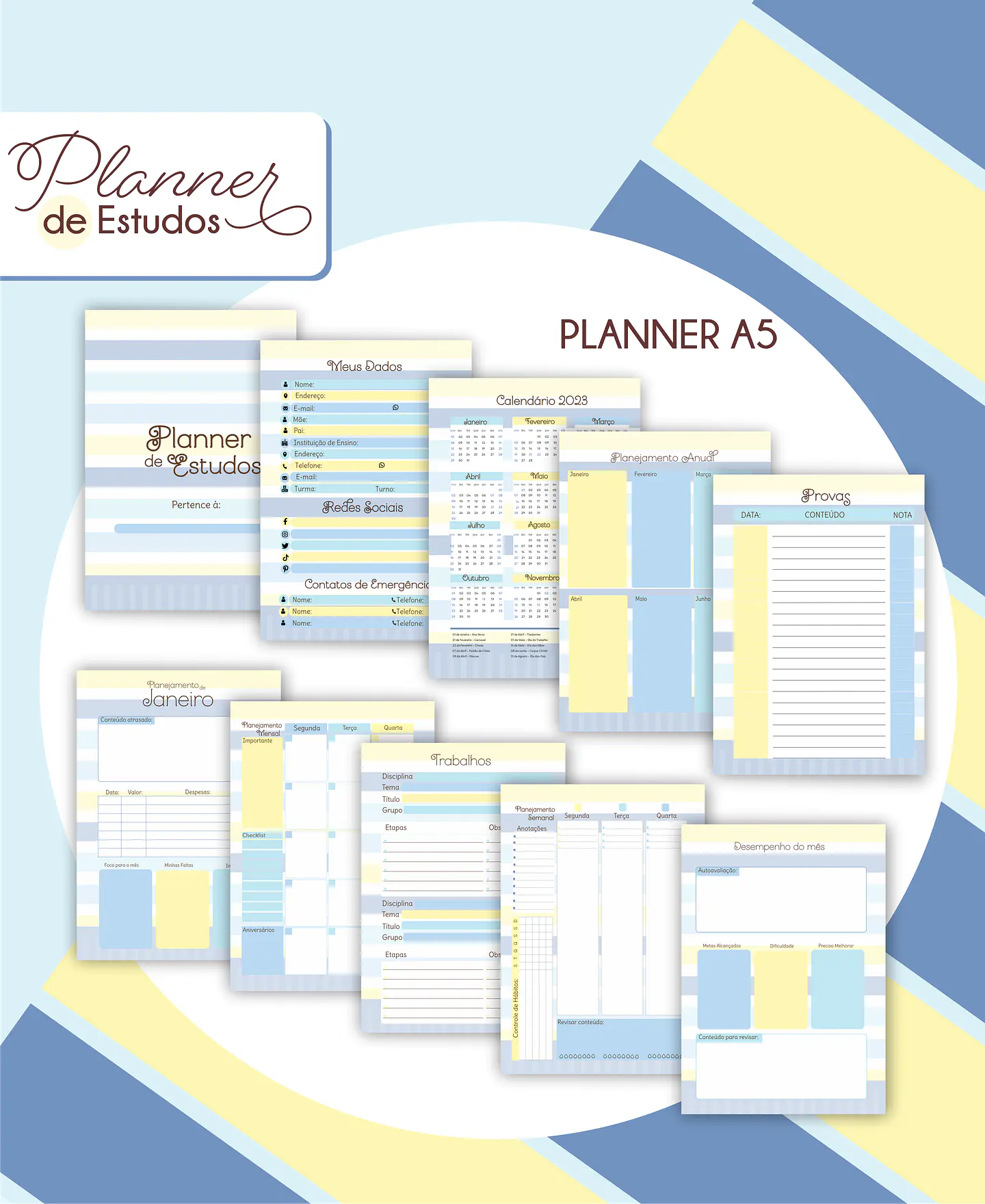 Arquivo Planner de Estudos Feminino e Masculino em Pdf 5