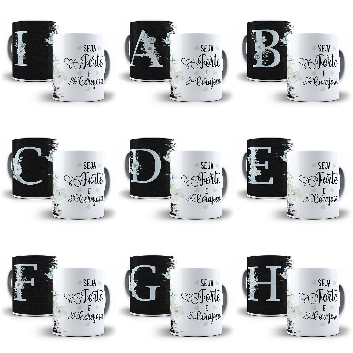 26 Arte para Caneca Alfabeto Aquarela Azul em CorelDraw + Jpg  1